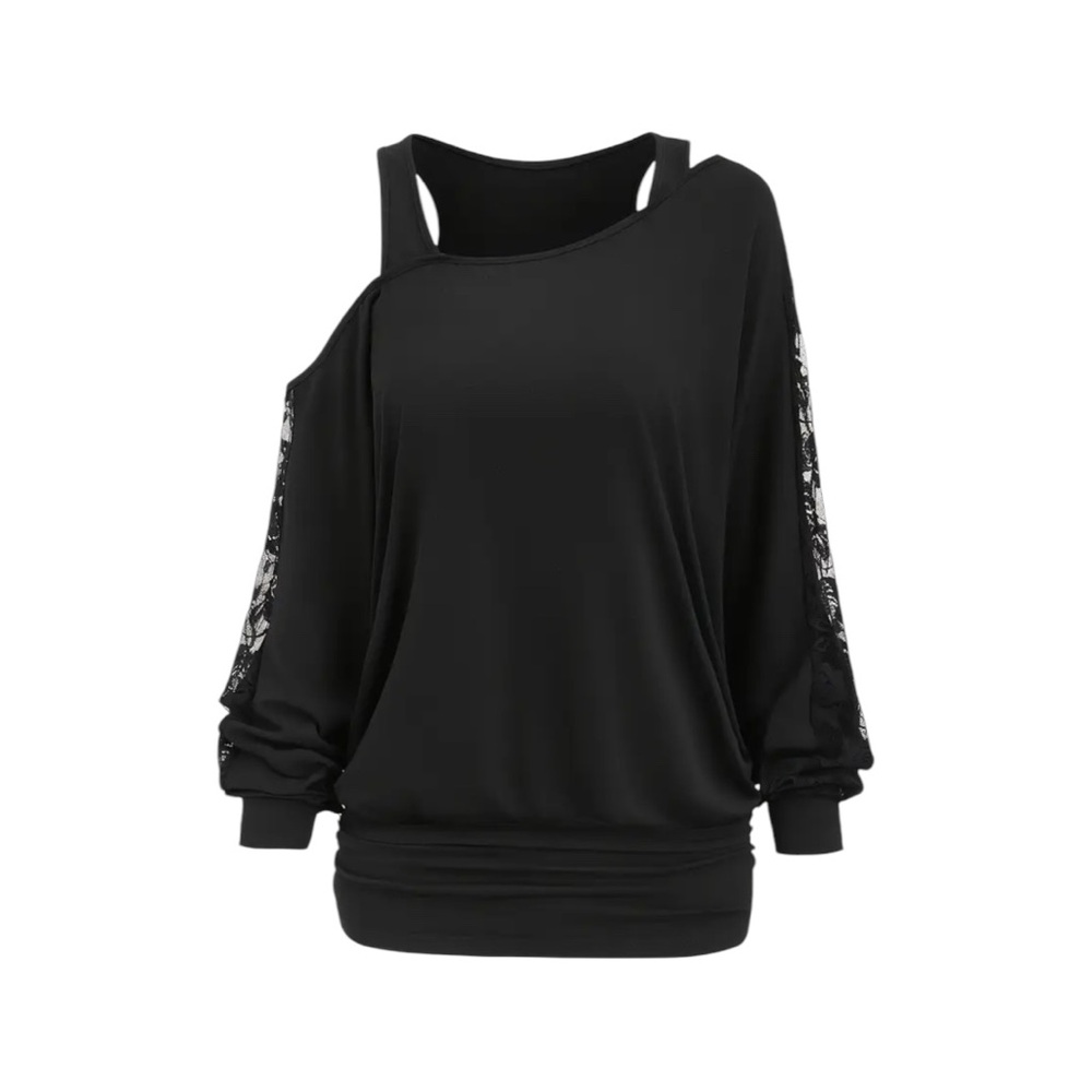 Off The Shoulder Ruched Black Top
